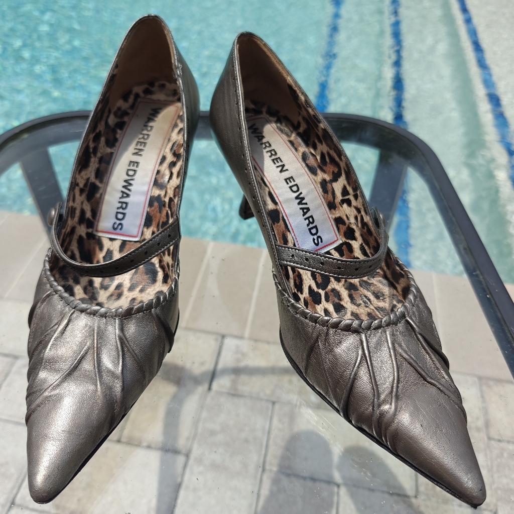 Warren Edwards Metallic Pointed Toe Pumps